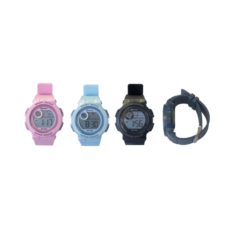 Mingrui Water Resistant Plastic Digital Sports Watch Assorted Colours 7914 (Parcel Rate)