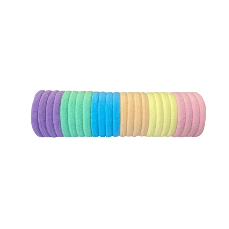 Pack of Elastic Hair Tie Bobbles Assorted Colours 7943 (Parcel Rate)