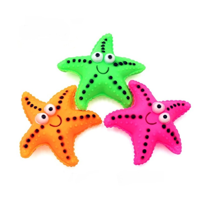Pet Dog Toy Squeaky Ocean Starfish 12 cm Assorted Colours 6940 (Parcel Rate)