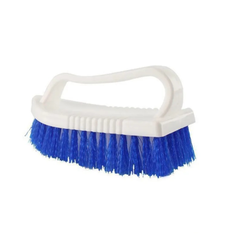 Plastic Hard Bristle Cleaning Scrubbing Brush with Handle 15 cm Assorted Colours 6836 (Parcel Rate)