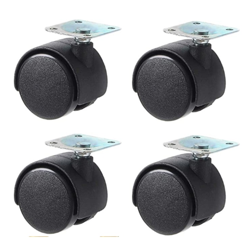 Plastic Round Wheels 1″ Pack of 4 Black 6906 (Parcel Rate)