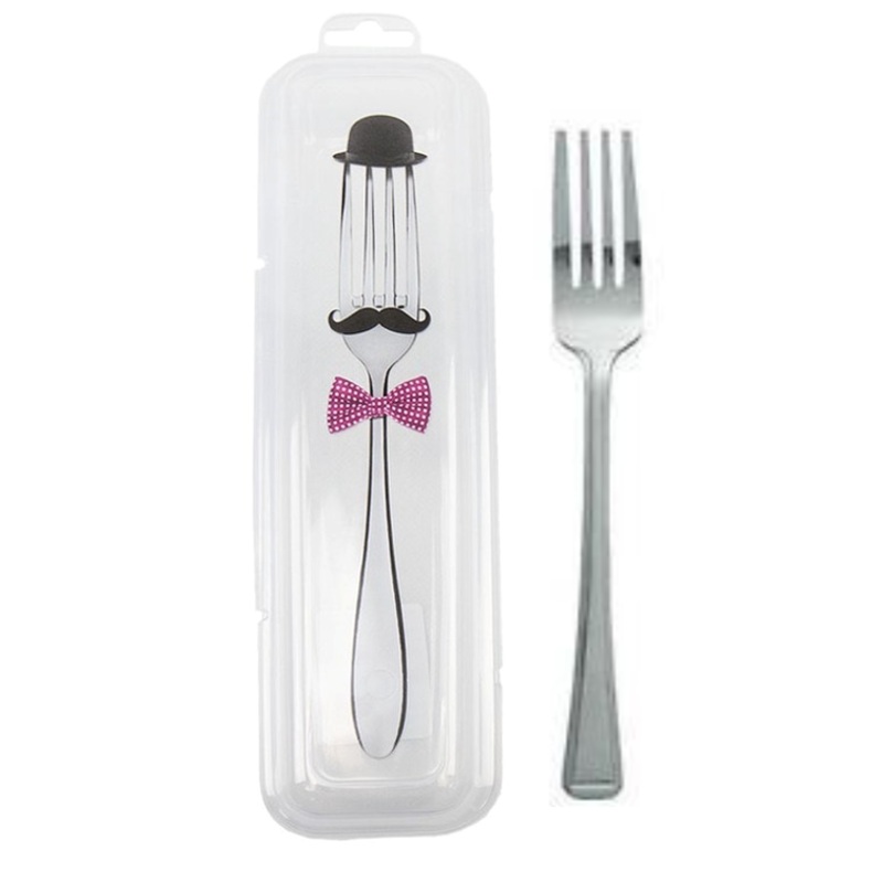 Portable Travel Clear Plastic Cutlery Box Case with Cover 22 x 6.5 x 4 cm Assorted Designs 6873 (Parcel Rate)