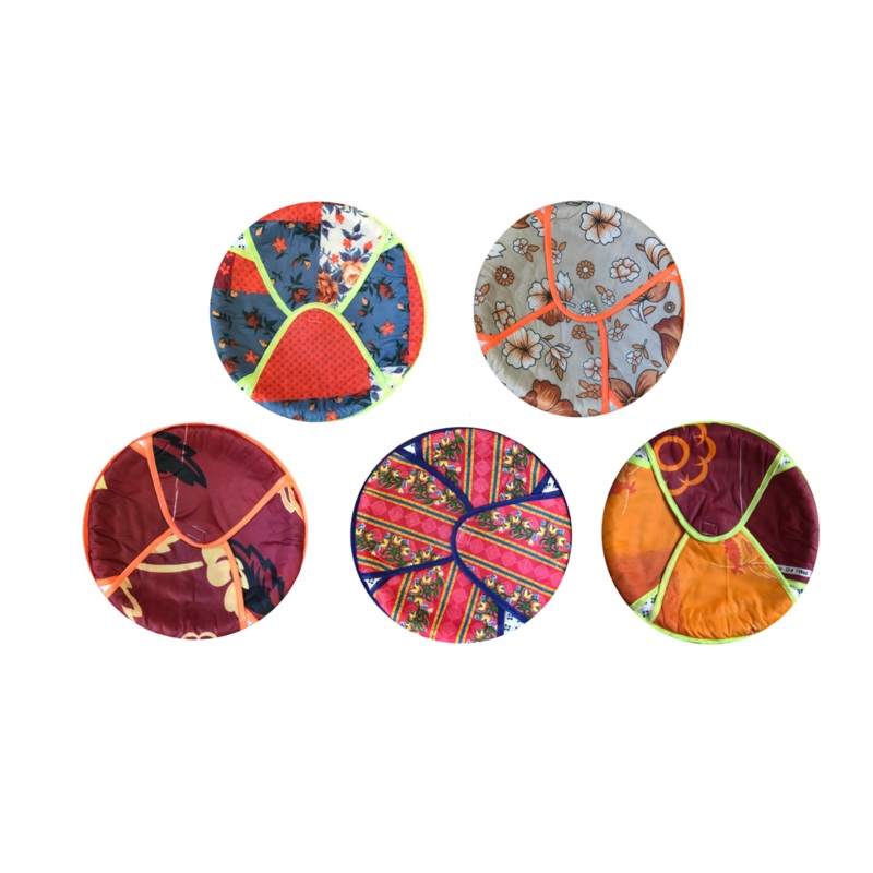 Printed Cotton Roti Chaba Naan Bread Basket Round 30 cm Assorted Designs 7944 (Parcel Rate)