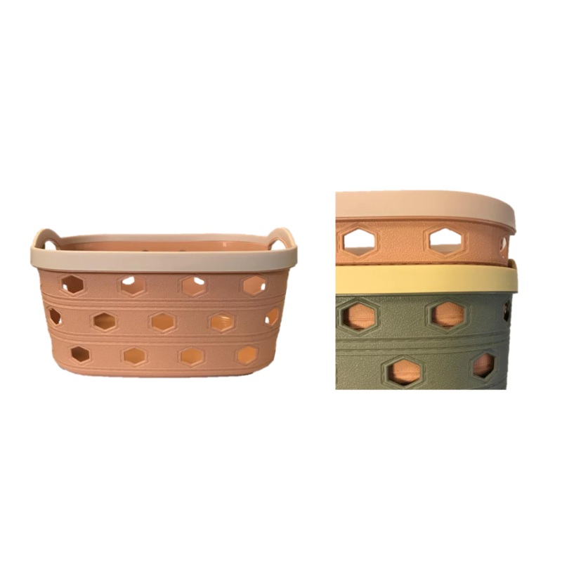 Small Plastic Bathroom Pegs Storage Basket with Handles 16 x 21 cm Assorted Colours 6803 (Parcel Rate)