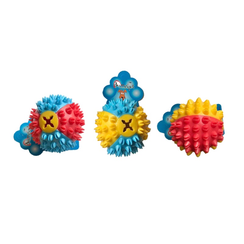 Spikey Dog Toy Treat Ball 7 cm Assorted Colours 6721 (Parcel Rate)