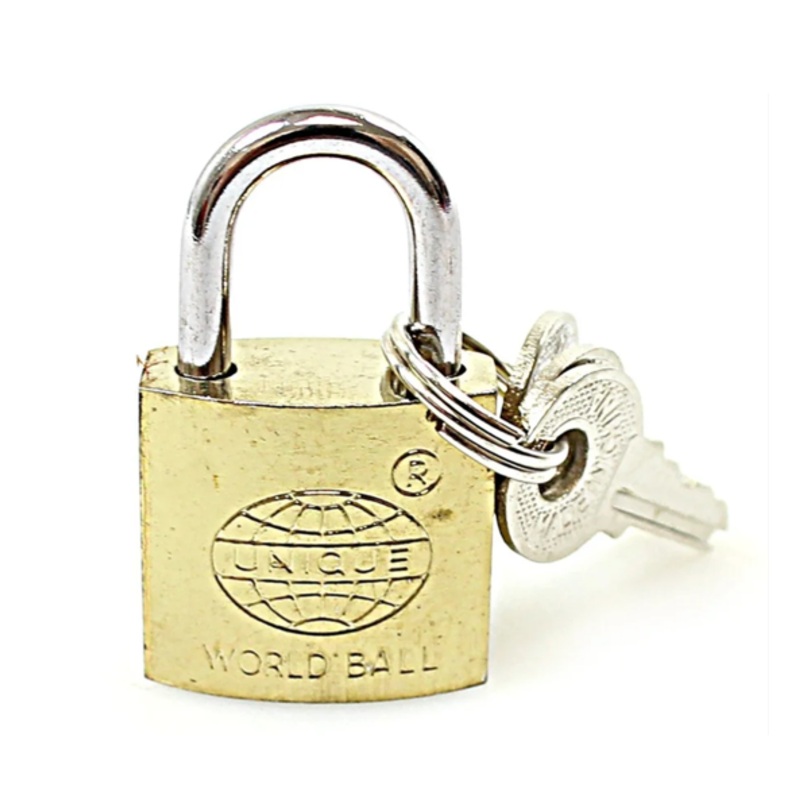 World Ball Metal Brass Padlock with 3 Keys 32mm 7163 (Parcel Rate)