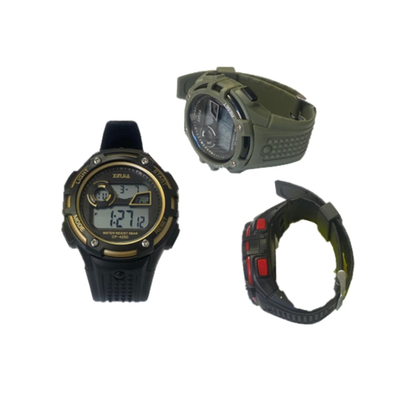 Xinjia Water Resistant Plastic Digital Sports Watch CF425D Assorted Colours 7912 (Parcel Rate)