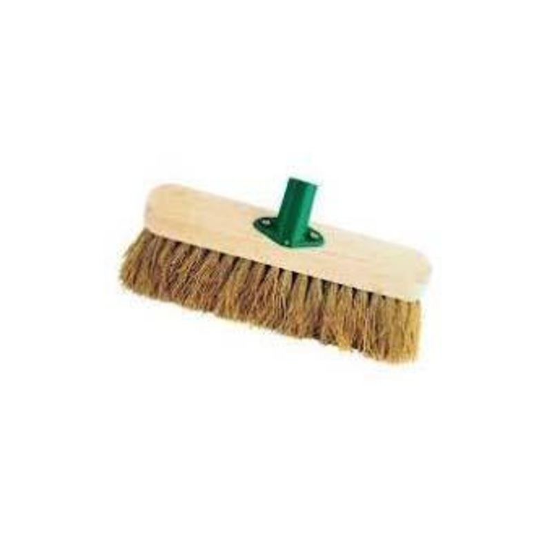 10″ Soft Coco Garden Wooden Broom Brush Head SK28388 (Parcel Rate)