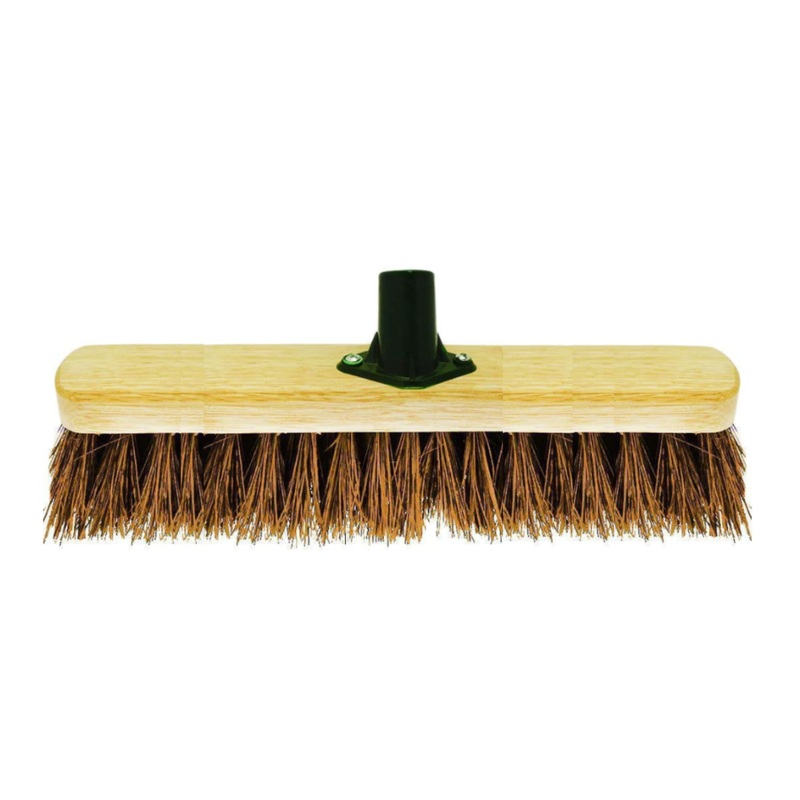 18″ Hard Bassine Garden Wooden Broom Brush Head SK29394 (Big Parcel Rate)