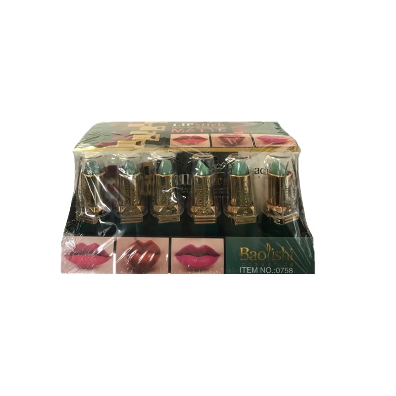 Baolishi Lipstick Assorted Colours Box of 24 0758 (Parcel Rate)
