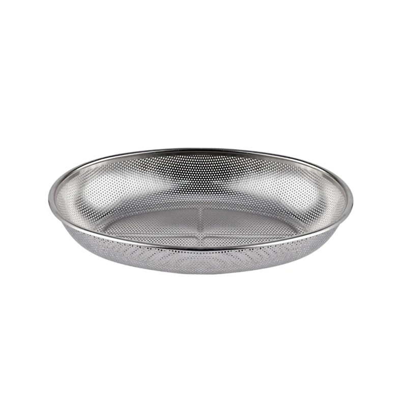 Oval Metal Kitchen Strainer Tray Basket 31 x 22 x 5.5 cm 7298 (Parcel Rate)