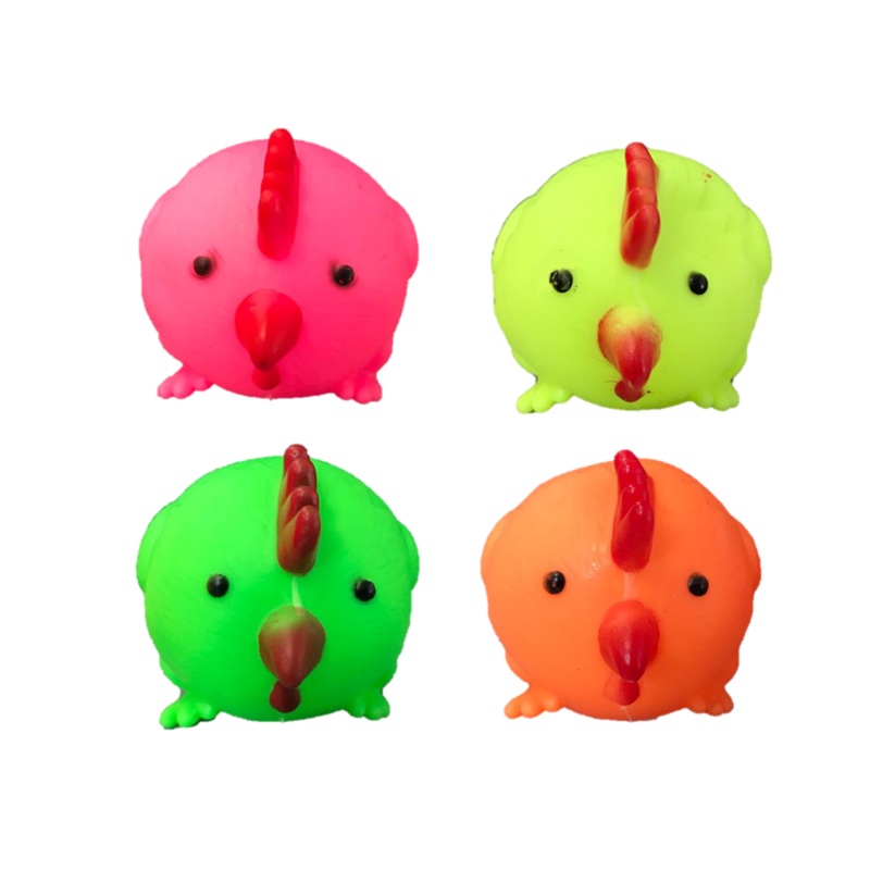 Pet Dog Toy Squeaky Round Chicken 7 x 9 cm  Assorted Colours 7092 (Parcel Rate)