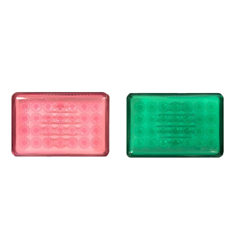Plastic Bathroom Kitchen Soap Box Dish Holder Flower Design 12 x 8 x 5 cm Assorted Colours 7225 (Parcel Rate)
