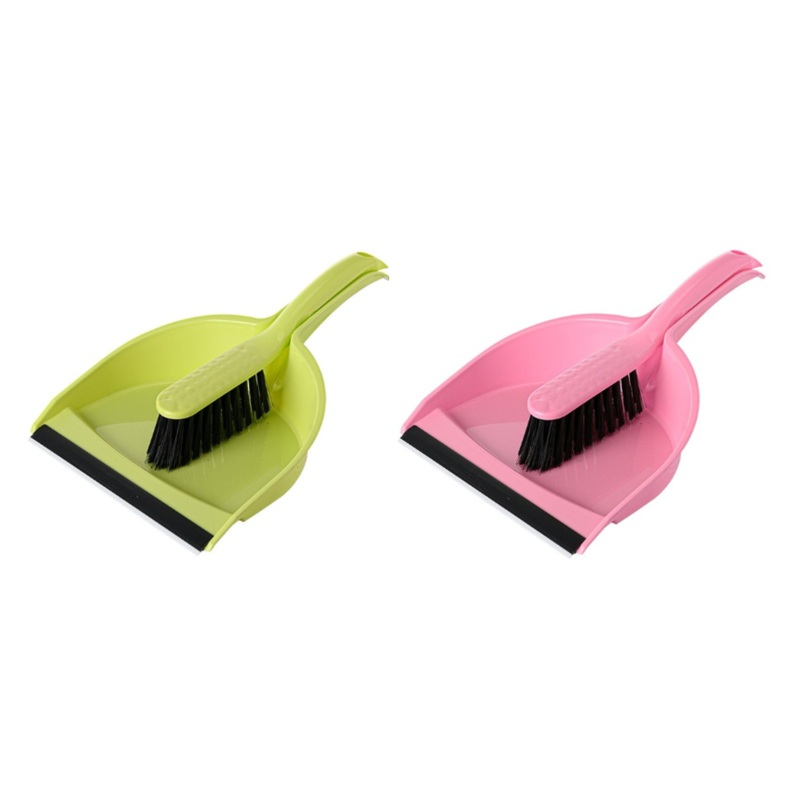 Plastic Dustpan and Brush 30 x 21 cm Assorted Colours 7107 (Parcel Rate)