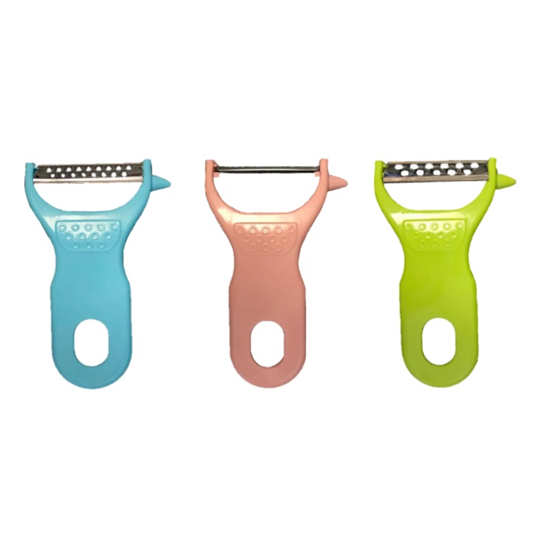 Plastic Kitchen Vegetable Peeler and Grater Set 11 cm Pack of 3 Assorted Colours 6944 (Parcel Rate)
