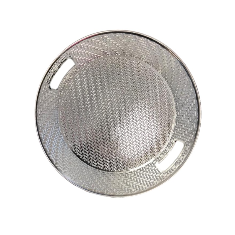 Plastic Round Serving Tray Patterned Design 26 cm Assorted Colours 6817 (Parcel Rate)