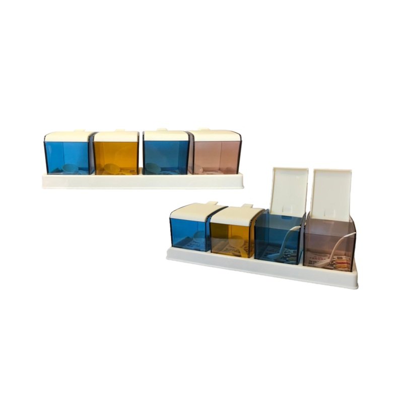 Plastic Spice Rack Storage Container Jars  28 x 8 cm Assorted Colours 6829 (Parcel Rate)