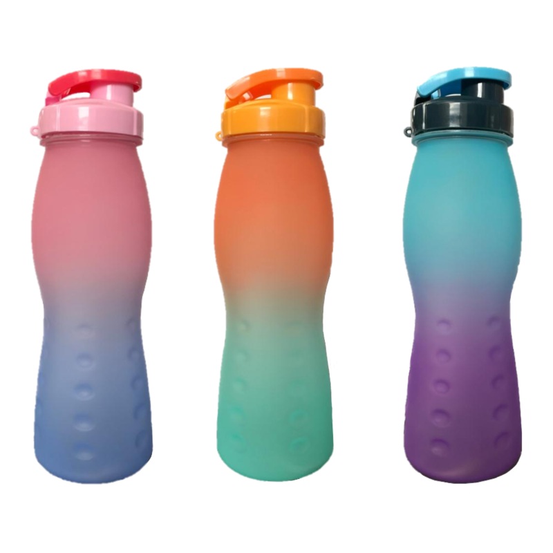 Plastic Water Drinking Bottle Ombre Design 500ml 24 x 7.5 cm Assorted Colours 7227 (Parcel Rate)