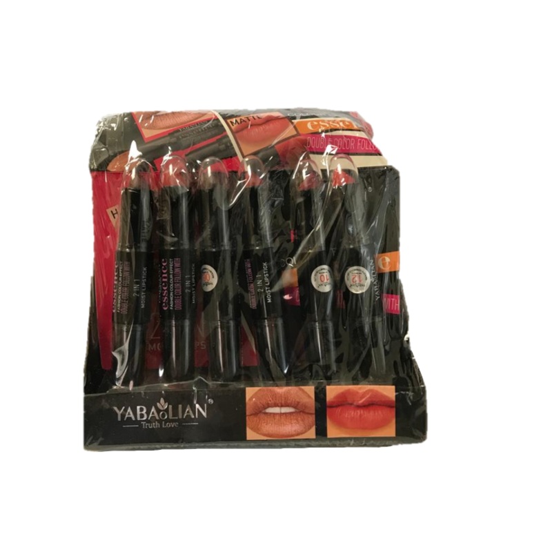 Yabaolian 2 in 1 Lipstick Box of 24 Y2602 (Parcel Rate)