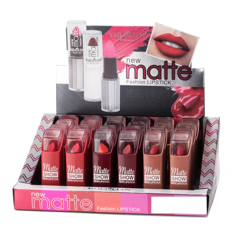 Yabaolian Vivid Matte Lipstick Assorted Colours Box of 24 Y0090 (Parcel Rate)