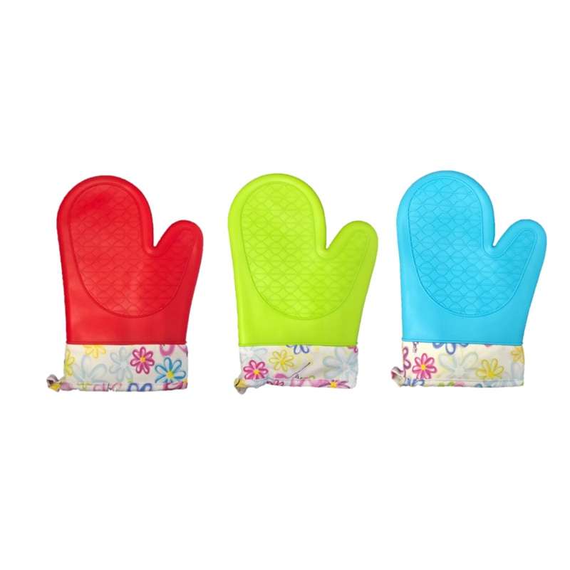Baking Cooking Silicone Oven Glove One Size 27 x 16 cm Assorted Colours 7207 (Parcel Rate)