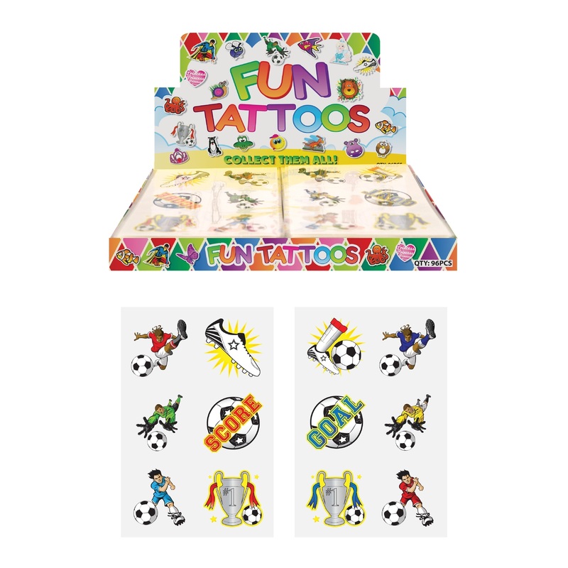 Children’s Fun Sticker Tattoos Football Style (4cm) Assorted Designs N51047 (Parcel Rate)
