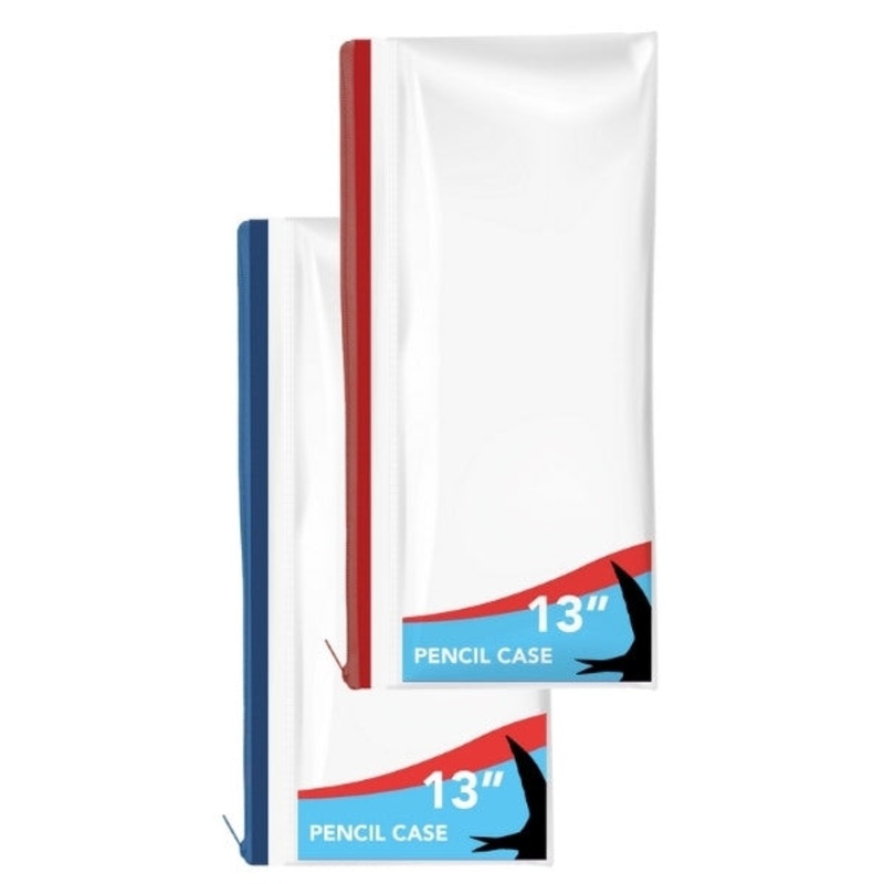Clear Exam Pencil Case 13″ Assorted Colours P3083 (Parcel Rate)