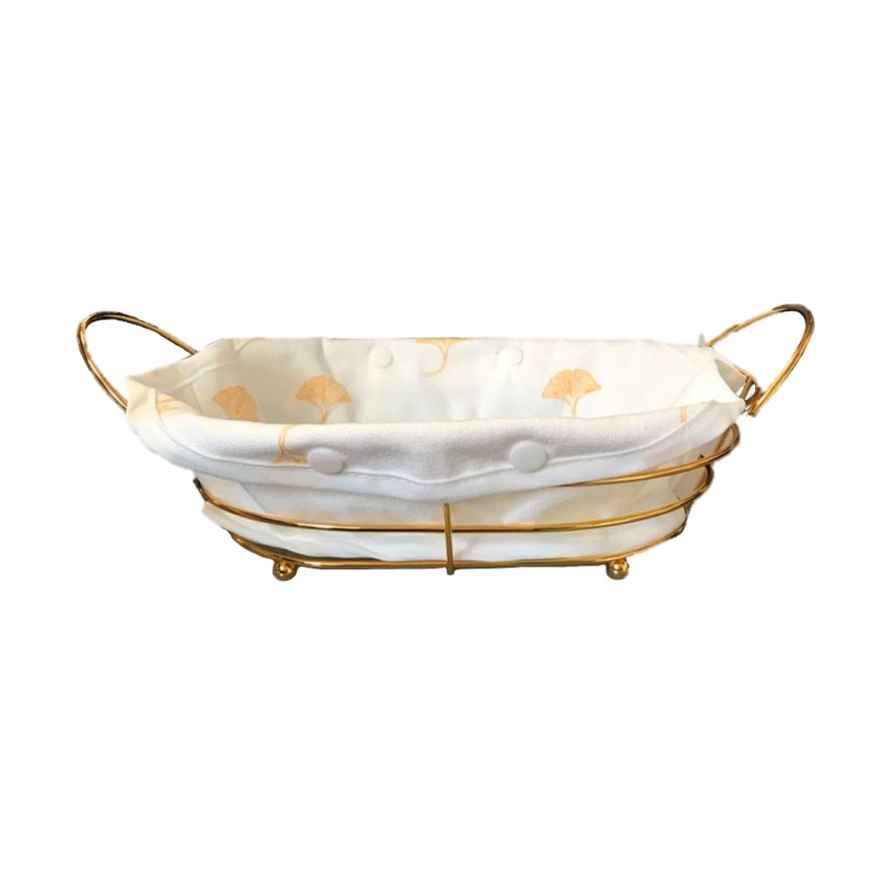 Oval Metal Wire Fruit Bread Serving Basket Gold with Handles 27 x 21 x 7 cm 7304 (Parcel Rate)