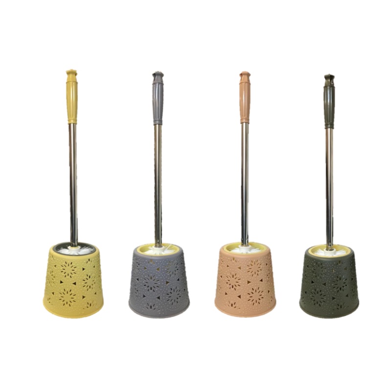 Plastic Bathroom Toilet Brush with Stand 44 cm Assorted Colours 7238 A (Parcel Rate)