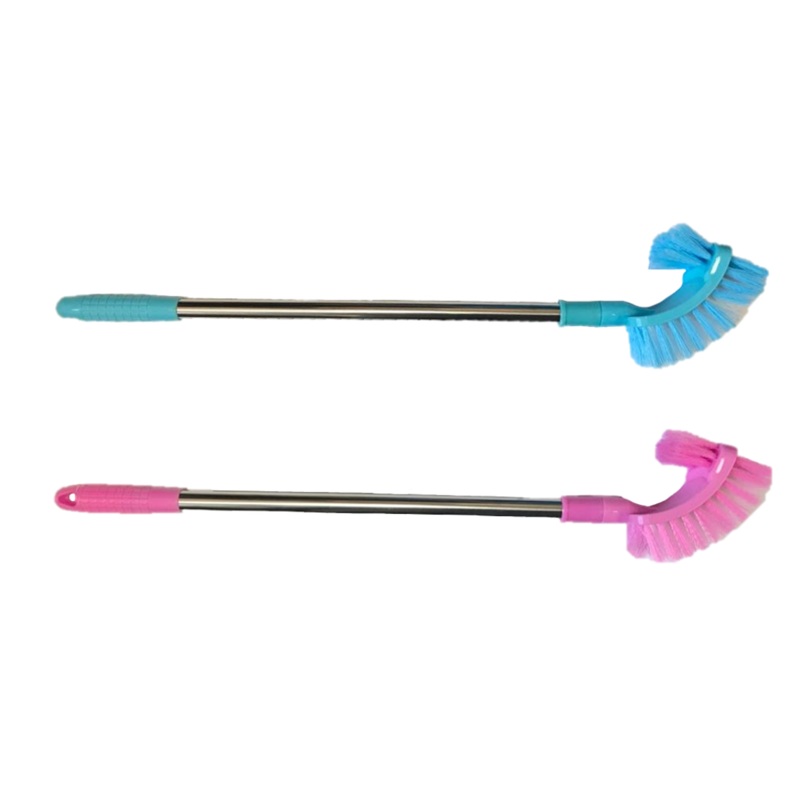Plastic Double Sided Toilet Cleaning Scrubbing Brush 54 cm Assorted Colours 4026 (Parcel Rate)