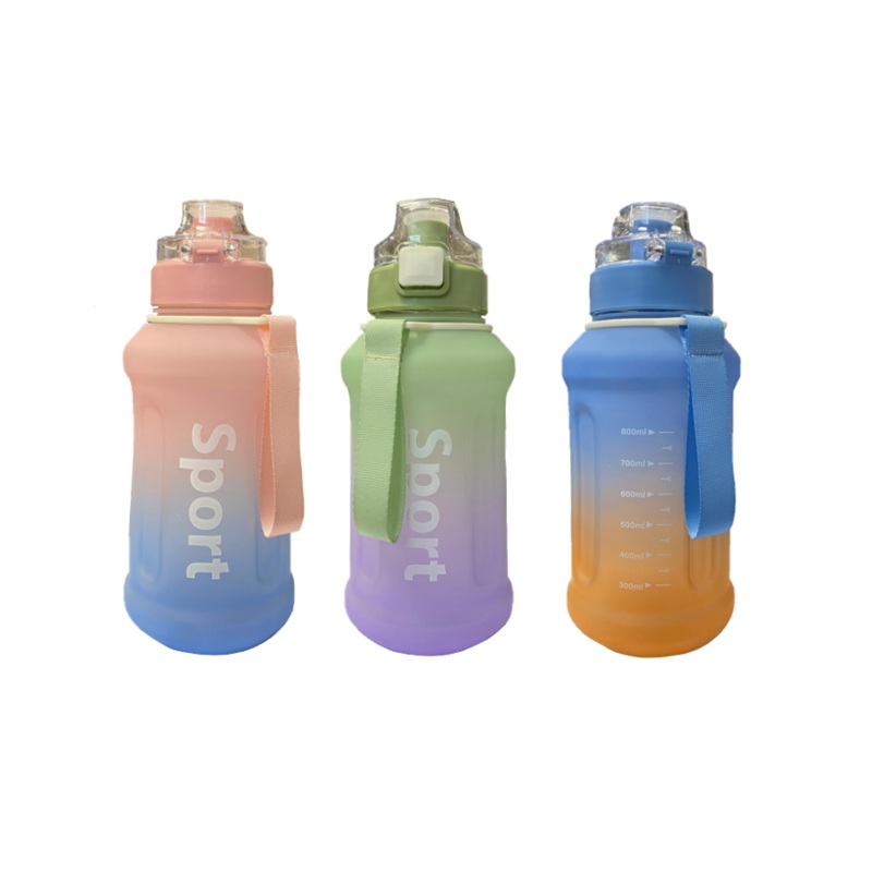 Plastic Water Drinking Bottle Ombre Design 1000ml Assorted Colours 7217 A (Parcel Rate)