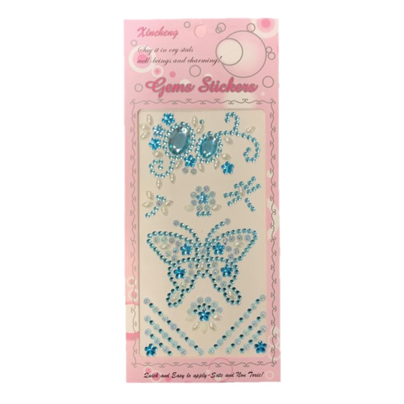 Say it in Crystals Single Sheet Butterfly Gem Stickers Assorted Colours CR2 (Large Letter Rate)