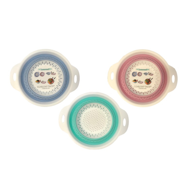 Silicone Plastic Collapsible Colander Strainer 23 cm Assorted Colours 7176 (Parcel Rate)