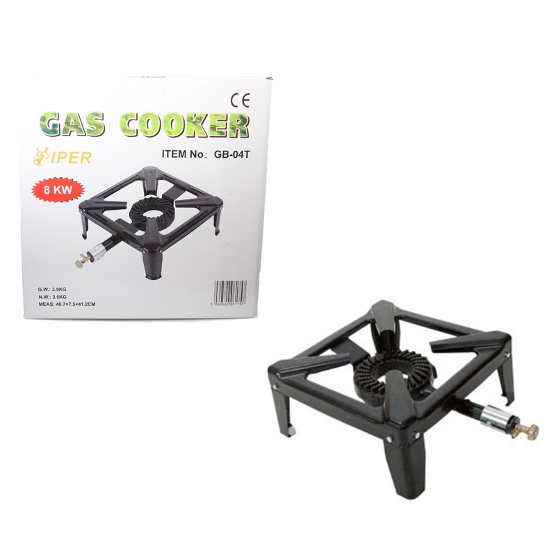 Single Gas Burner Viper Outdoor Camping Gas Stove 8kw 9967 / GB-04T (Big Parcel Rate)p