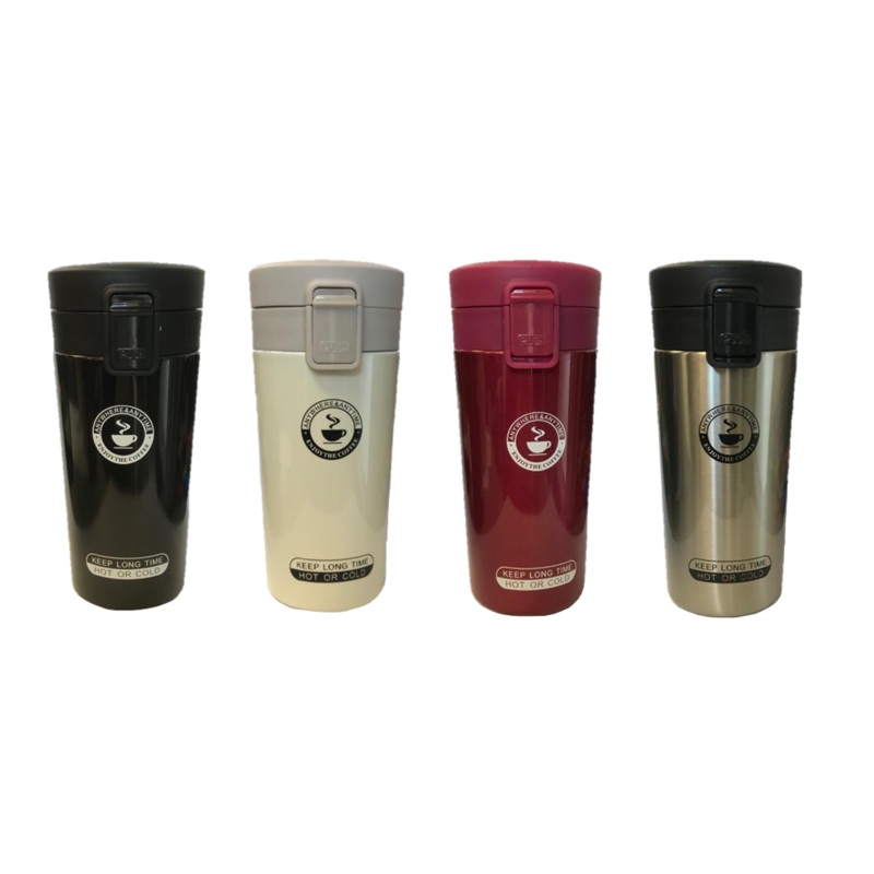 Stainless Steel Coffee Travel Cup Tumbler 380ml Assorted Colours 7395 (Parcel Rate)