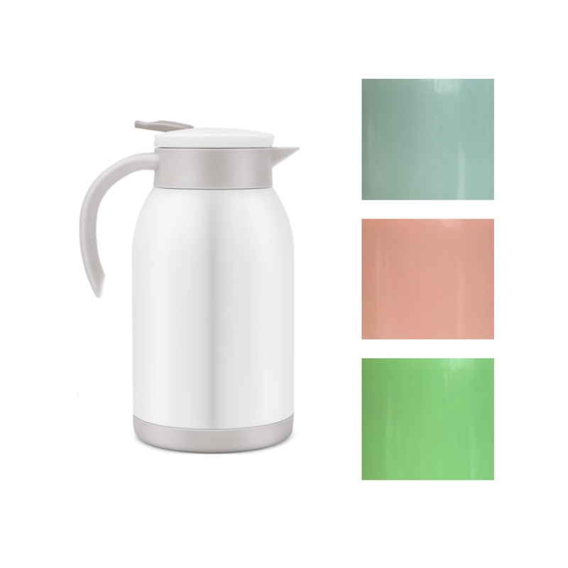 Stainless Steel Tea Coffee Pot with Plastic Handle 900ml Assorted Colours 7394 A (Parcel Rate)