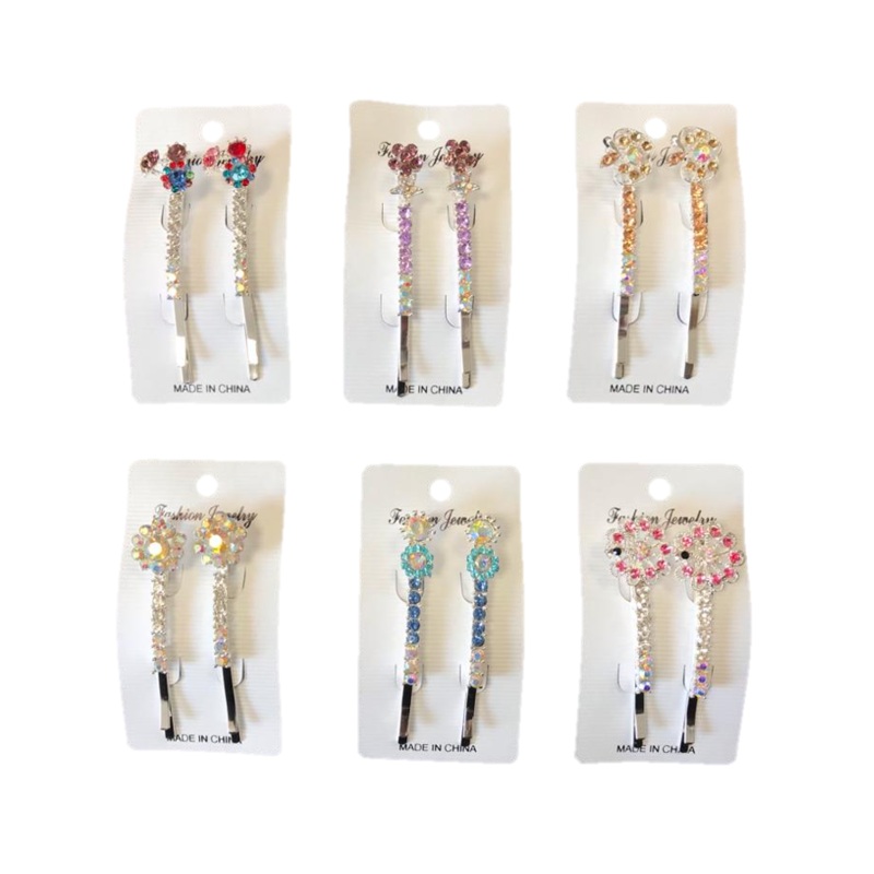 Women’s Metal Hair Pin Clip with Floral Decorations 6.5 cm Assorted Designs 7330 (Parcel Rate)