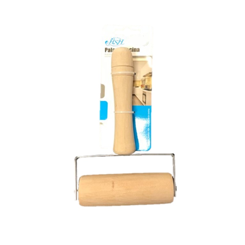 Wooden Dough Rolling Pin Metal Frame with Handle 17 x 10 cm 7198 (Parcel Rate)