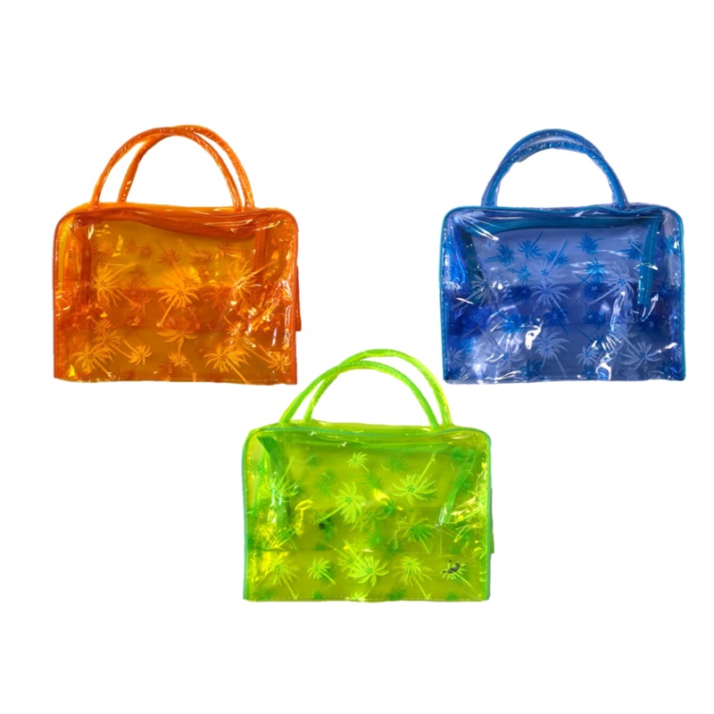 Bathroom Make-up Toiletry Travel Bag with Handles Neon Palm Tree Print 23 x 17 x 8.5 cm Assorted Colours 2254 / TB3 (Parcel Rate)