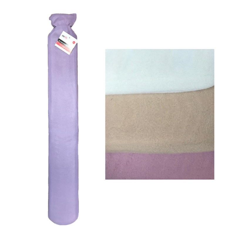 BestHouse Extra Long Hot Water Bottle with Fleece Cover 75 x 11.5 cm Assorted Colours BB1196 (Parcel Rate)