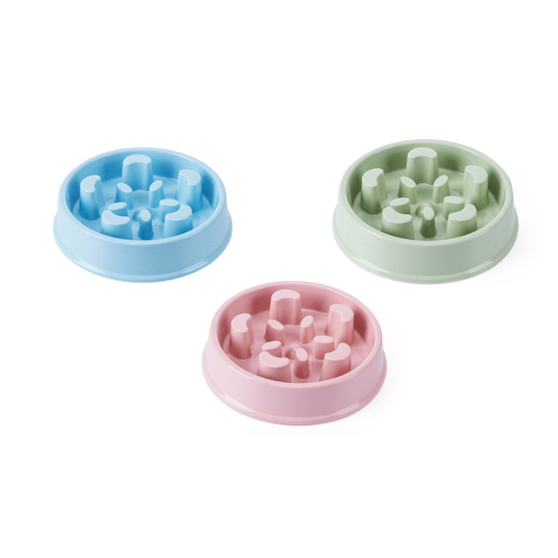 Pet Dog Food Slow Feeding Feeder Bowl 18 x 5 cm Assorted Colours 6651 (Parcel Rate)