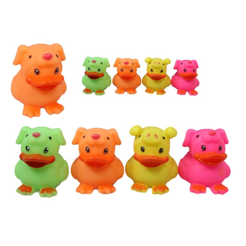 Pet Dog Toy Squeaky Duck in Animal Suit 7 cm Assorted Colours 5367 (Parcel Rate)