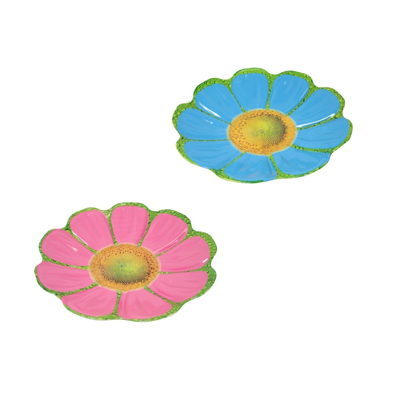 Plastic Floral Serving Tray Fruit Bowl Assorted Colours 6308 (Parcel Rate)