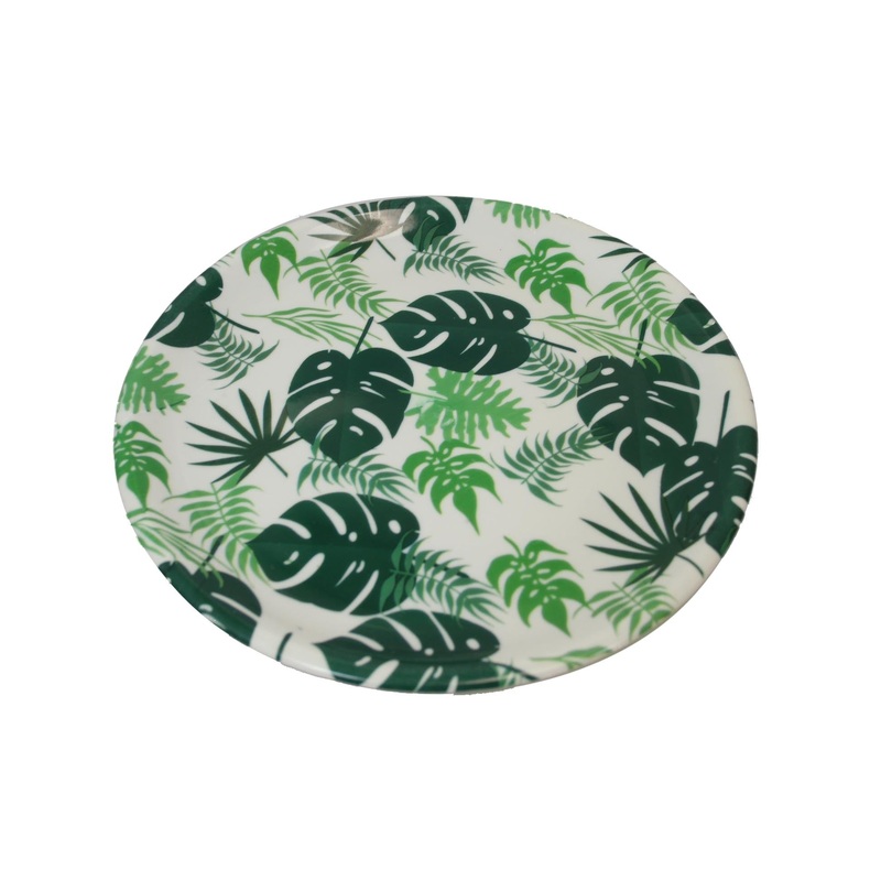 Round Plastic Serving Plate Tray 22 cm Assorted Designs 6113 (Large Letter Rate)