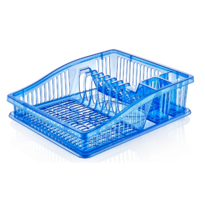 Small Transparent Step Dish Drainer Rack with Tray D07108 (Parcel Rate)