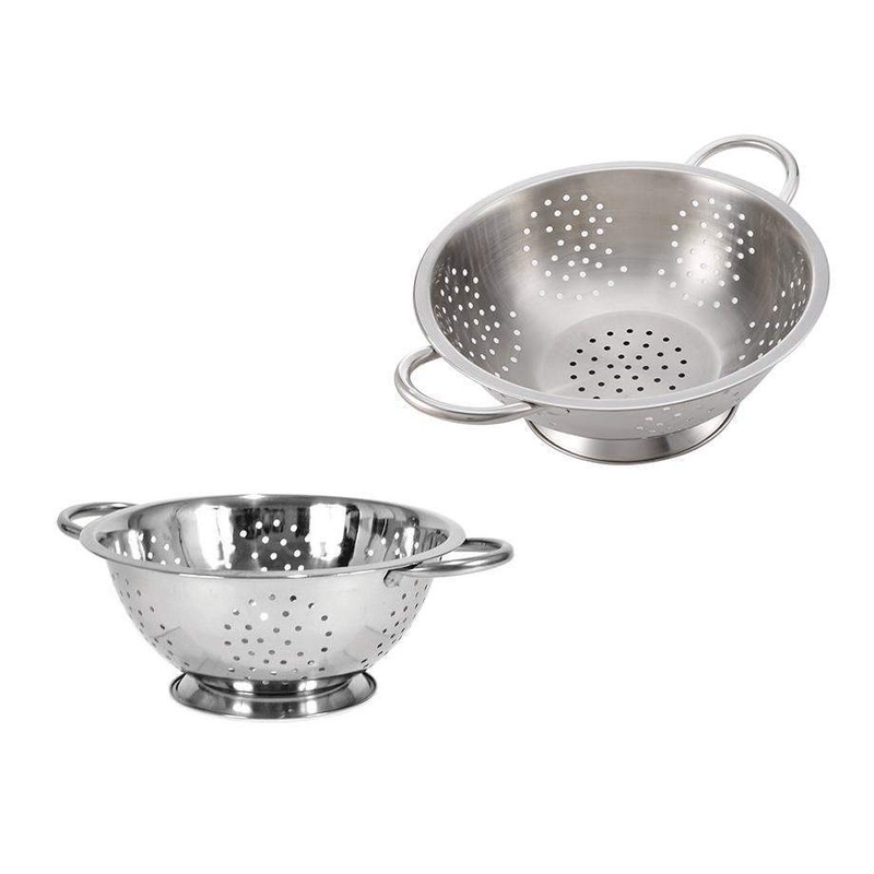 SQ Pro Colander Sieve Strainer Twin Handle Stainless Steel Kitchen Drainer 28cm 0585 / 3231A  (Parcel Rate)