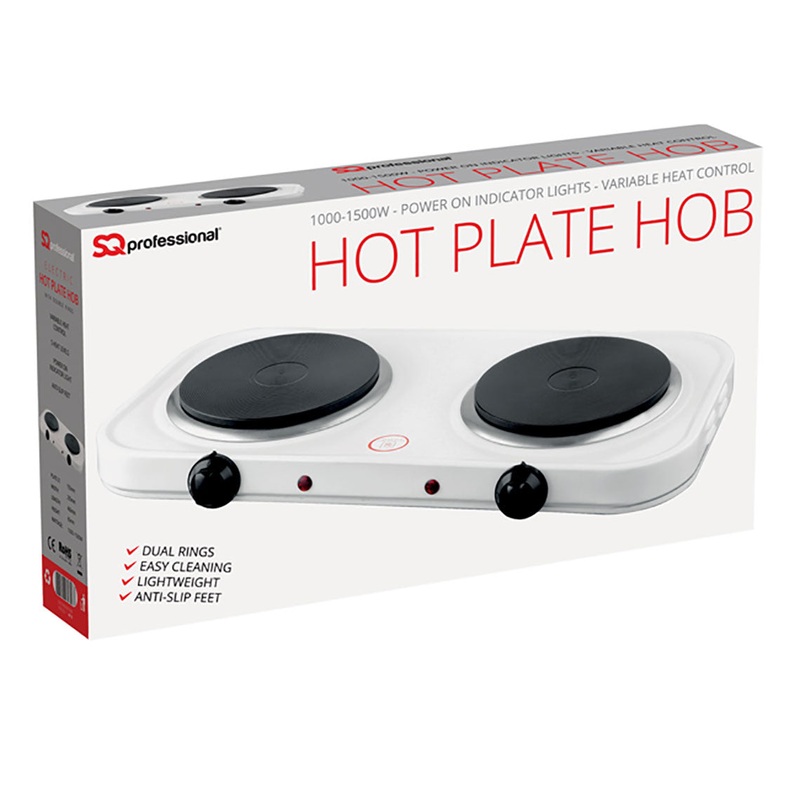 SQ Professional Blitz Electric Double Hot Plate Hob 1000 – 1500W 4010 (Parcel Rate)