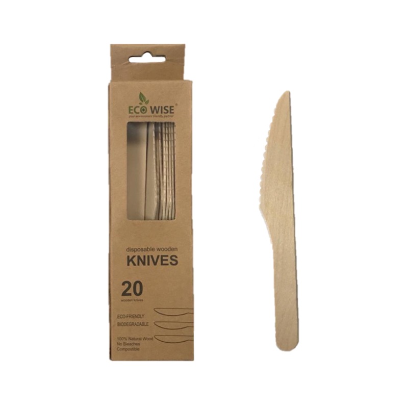 Disposable Wooden Knife Pack of 20 EC1178 (Parcel Rate)