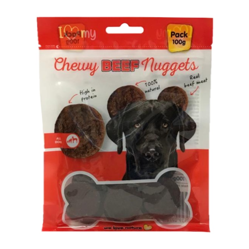 Pet Dog Treats Beef Nuggets 100g 77817 (Parcel Rate)