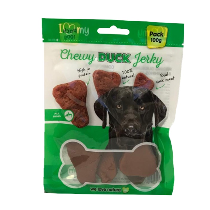Pet Dog Treats Chewy Duck Jerky 100g 77831 (Parcel Rate)
